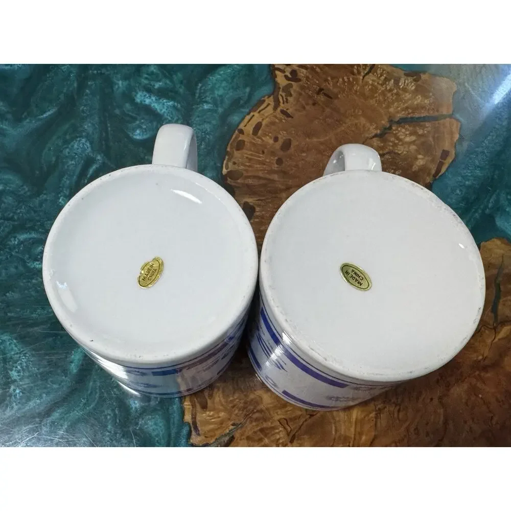 Pair of Vintage Sands Las Vegas Hotel Casino Mugs Double Sided Advertising Lot#1